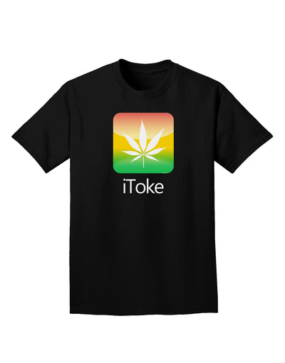 iToke Logo - Marijuana Leaf Adult Dark T-Shirt-Mens T-Shirt-TooLoud-Black-Small-Davson Sales