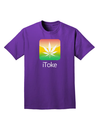 iToke Logo - Marijuana Leaf Adult Dark T-Shirt-Mens T-Shirt-TooLoud-Purple-Small-Davson Sales