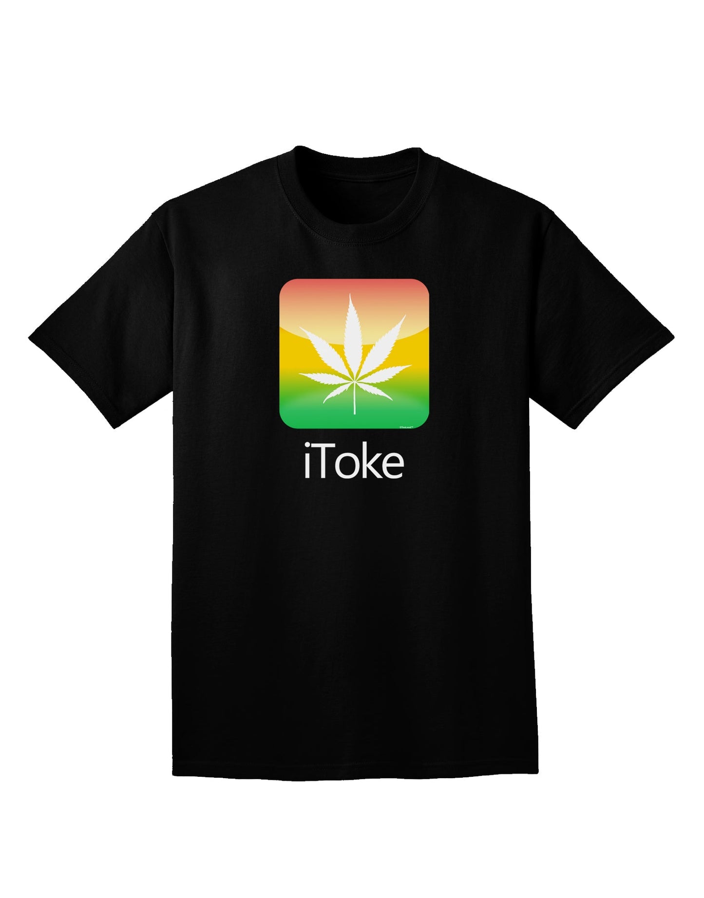 iToke Logo - Marijuana Leaf Adult Dark V-Neck T-Shirt-Mens V-Neck T-Shirt-TooLoud-Black-Small-Davson Sales