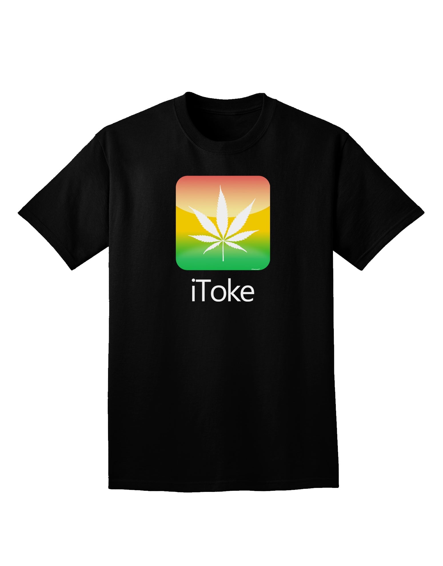 iToke Logo - Marijuana Leaf Adult Dark V-Neck T-Shirt-Mens V-Neck T-Shirt-TooLoud-Black-Small-Davson Sales