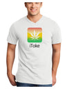 iToke Logo - Marijuana Leaf Adult V-Neck T-shirt-Mens V-Neck T-Shirt-TooLoud-White-Small-Davson Sales