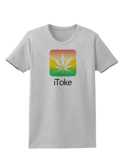 iToke Logo - Marijuana Leaf Womens T-Shirt-Womens T-Shirt-TooLoud-AshGray-X-Small-Davson Sales