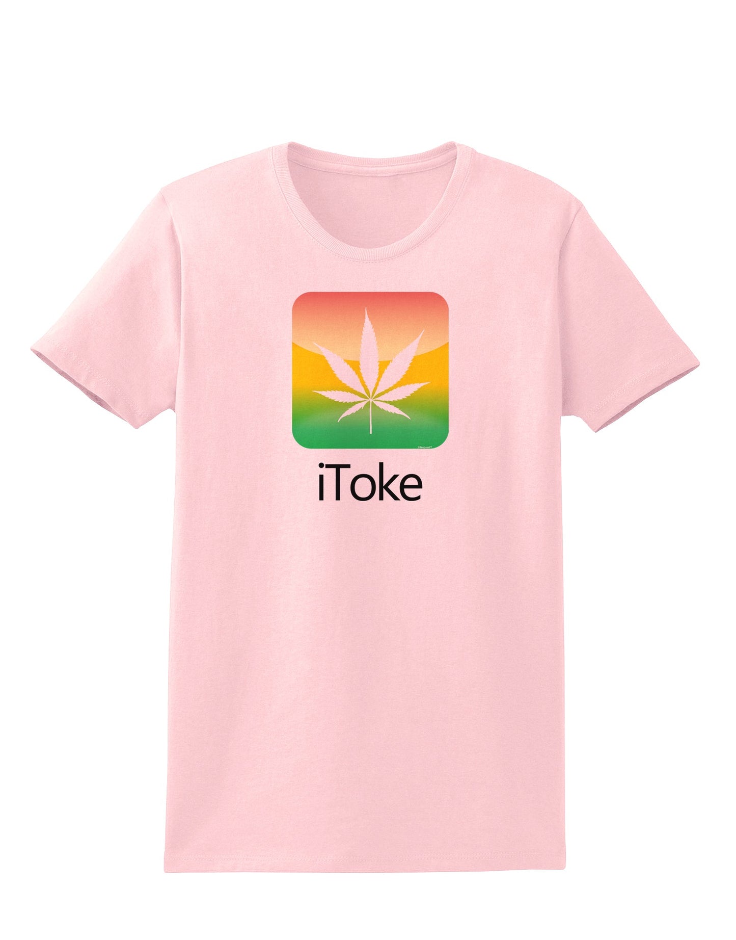 iToke Logo - Marijuana Leaf Womens T-Shirt-Womens T-Shirt-TooLoud-PalePink-X-Small-Davson Sales