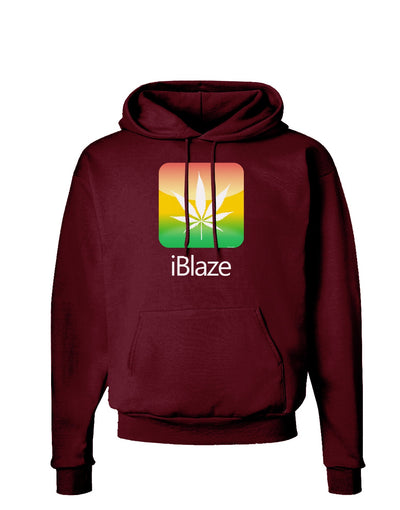 iBlaze Logo - Marijuana Leaf Dark Hoodie Sweatshirt-Hoodie-TooLoud-Maroon-Small-Davson Sales