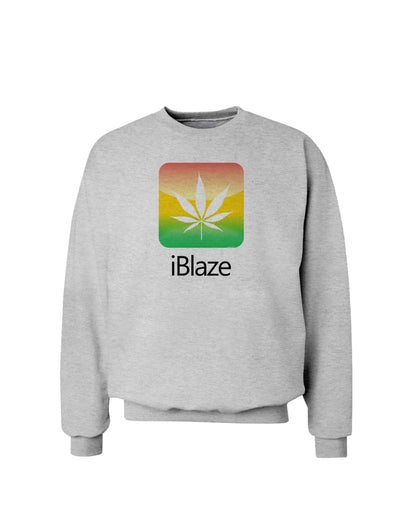 iBlaze Logo - Marijuana Leaf Sweatshirt-Sweatshirts-TooLoud-AshGray-Small-Davson Sales