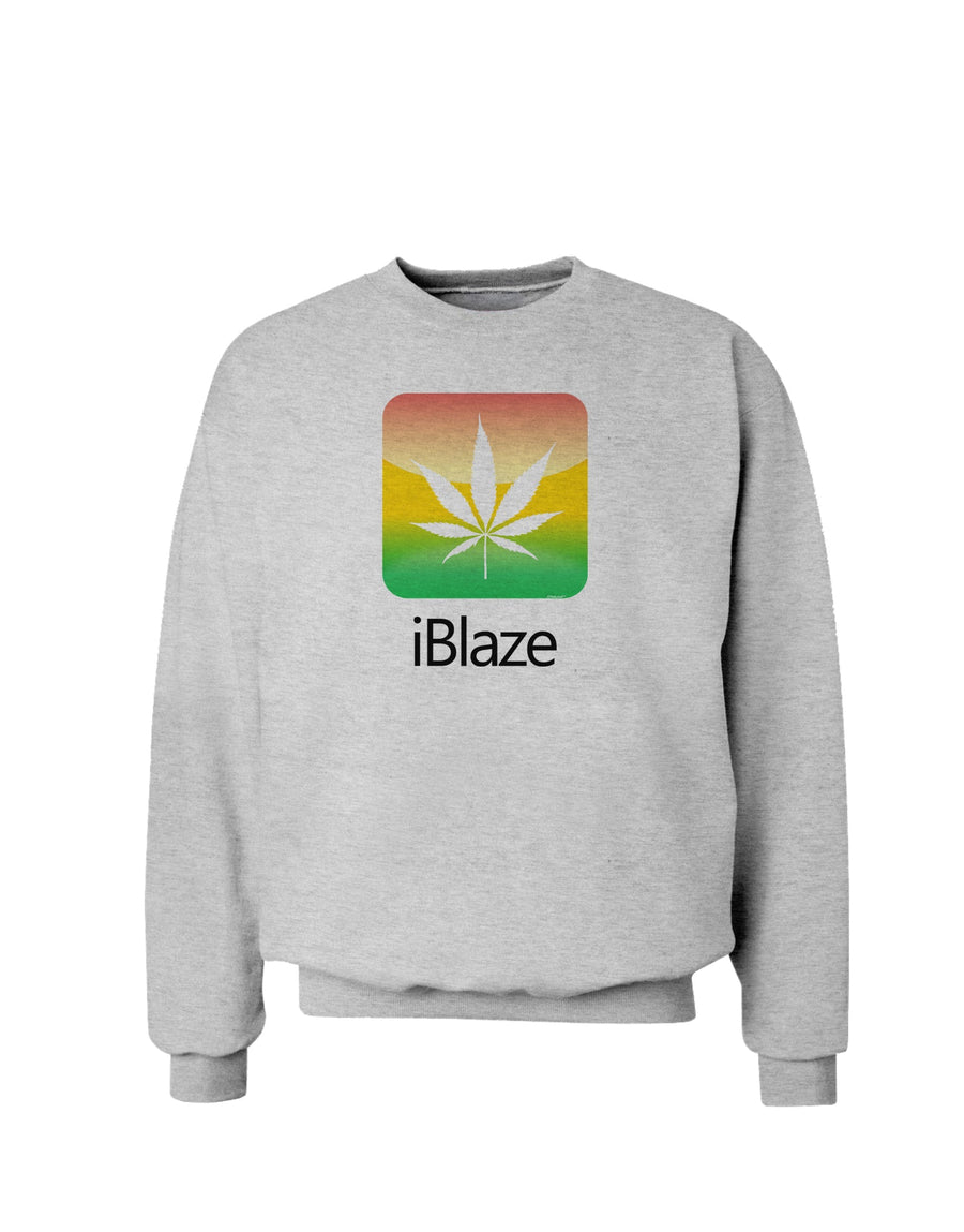 iBlaze Logo - Marijuana Leaf Sweatshirt-Sweatshirts-TooLoud-White-Small-Davson Sales