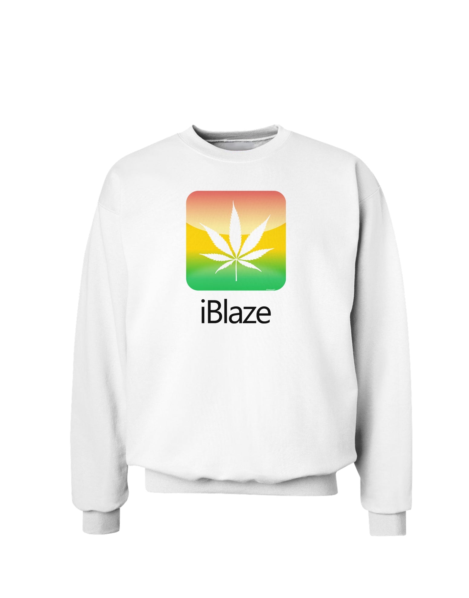 iBlaze Logo - Marijuana Leaf Sweatshirt-Sweatshirts-TooLoud-White-Small-Davson Sales
