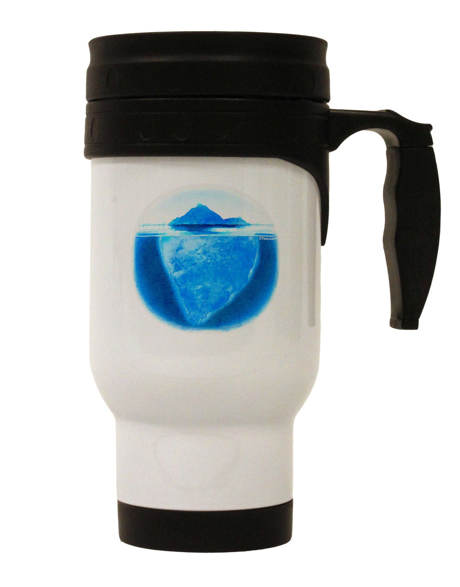 Iceberg Watercolor Stainless Steel 14oz Travel Mug-Travel Mugs-TooLoud-White-Davson Sales