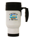 I'd Rather Be At The Beach Stainless Steel 14oz Travel Mug-Travel Mugs-TooLoud-White-Davson Sales