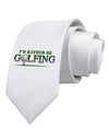 I'd Rather Be Golfing Printed White Necktie