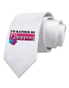 I'd Rather Be Shopping Printed White Necktie