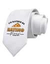 I'd Rather - Pizza Printed White Necktie