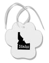 Idaho - United States Shape Paw Print Shaped Ornament-Ornament-TooLoud-White-Davson Sales