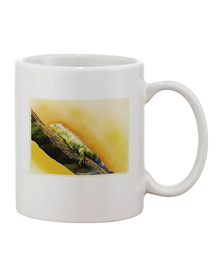 Iguana Watercolor Printed 11 oz Coffee Mug - Expertly Crafted Drinkware-11 OZ Coffee Mug-TooLoud-White-Davson Sales