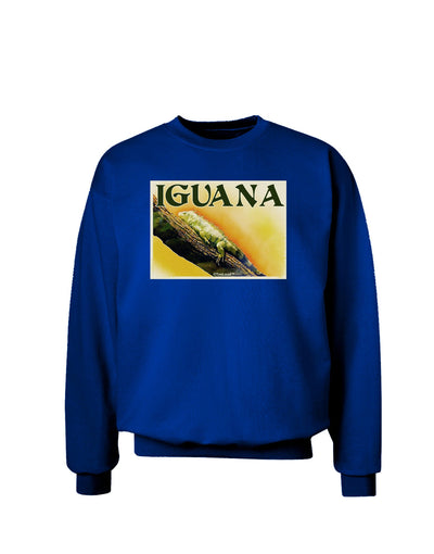 Iguana Watercolor Text Adult Dark Sweatshirt-Sweatshirts-TooLoud-Deep-Royal-Blue-Small-Davson Sales