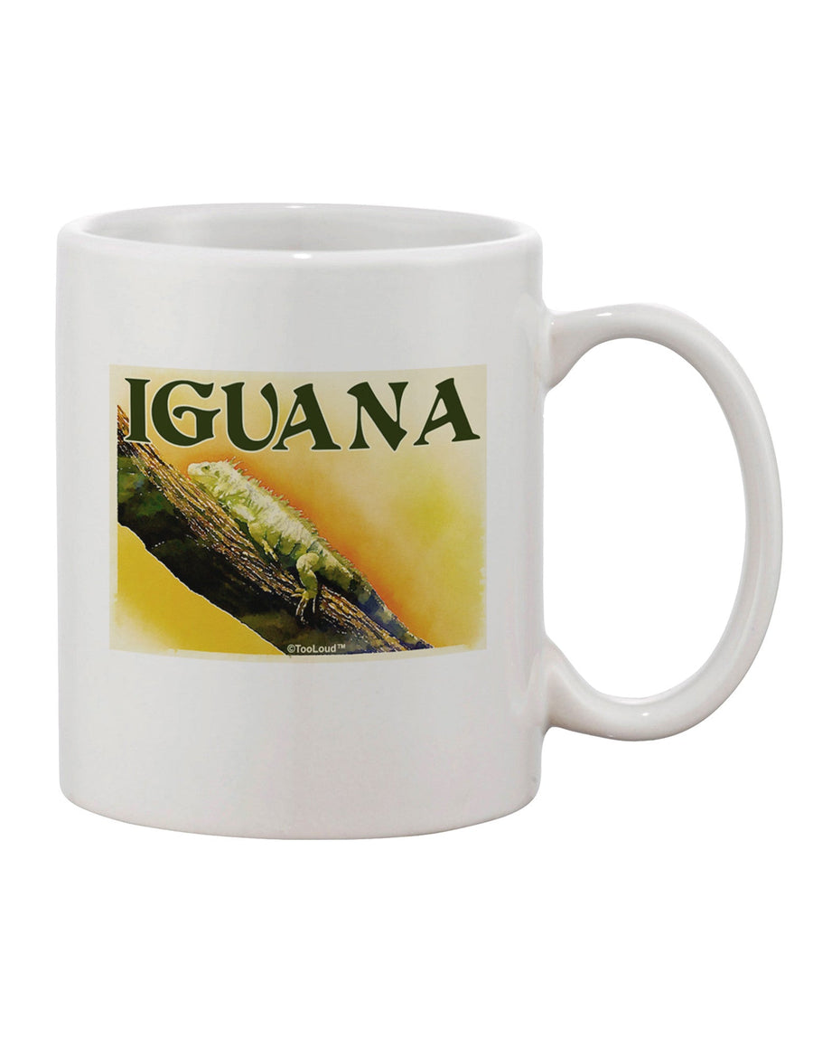 Iguana Watercolor Text Printed 11 oz Coffee Mug - Expertly Crafted Drinkware-11 OZ Coffee Mug-TooLoud-White-Davson Sales