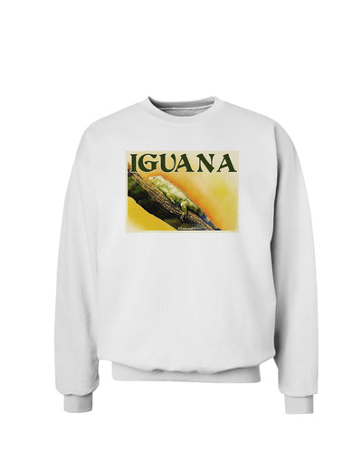 Iguana Watercolor Text Sweatshirt-Sweatshirts-TooLoud-White-Small-Davson Sales