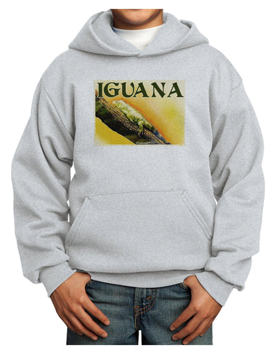 Iguana Watercolor Text Youth Hoodie Pullover Sweatshirt-Youth Hoodie-TooLoud-Ash-XS-Davson Sales