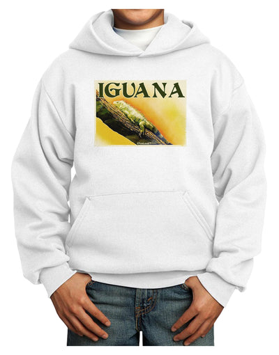 Iguana Watercolor Text Youth Hoodie Pullover Sweatshirt-Youth Hoodie-TooLoud-White-XS-Davson Sales