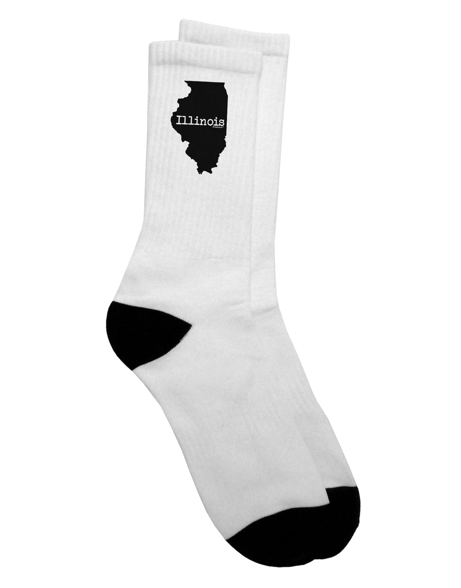 Illinois - United States Shape Adult Crew Socks - Exclusively by TooLoud-Socks-TooLoud-White-Ladies-4-6-Davson Sales