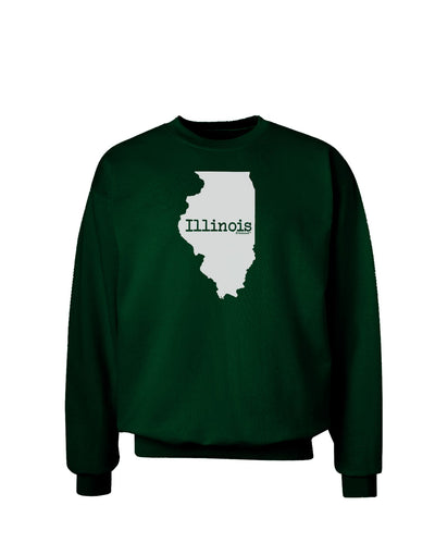 Illinois - United States Shape Adult Dark Sweatshirt by TooLoud-Sweatshirts-TooLoud-Deep-Forest-Green-Small-Davson Sales