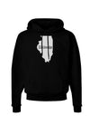 Illinois - United States Shape Dark Hoodie Sweatshirt by TooLoud-Hoodie-TooLoud-Black-Small-Davson Sales