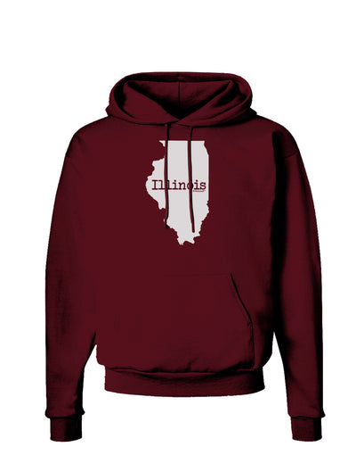 Illinois - United States Shape Dark Hoodie Sweatshirt by TooLoud-Hoodie-TooLoud-Maroon-Small-Davson Sales