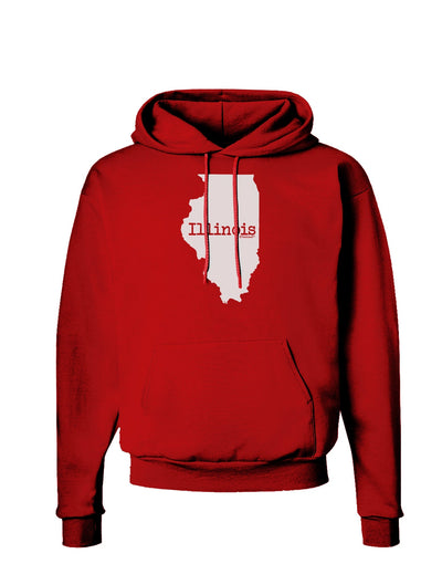 Illinois - United States Shape Dark Hoodie Sweatshirt by TooLoud-Hoodie-TooLoud-Red-Small-Davson Sales