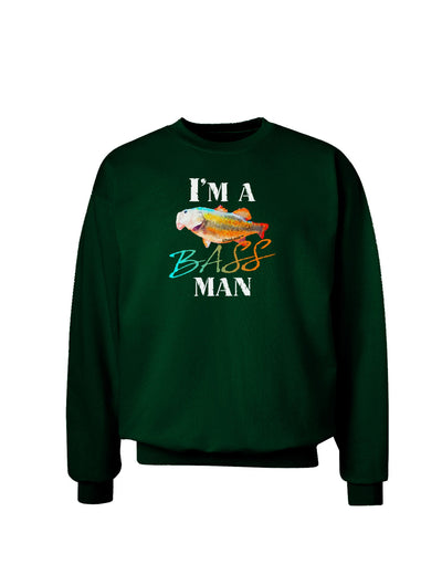 I'm A Bass Man Watercolor Adult Dark Sweatshirt-Sweatshirts-TooLoud-Deep-Forest-Green-Small-Davson Sales