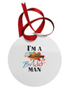 I'm A Bass Man Watercolor Circular Metal Ornament-Ornament-TooLoud-White-Davson Sales