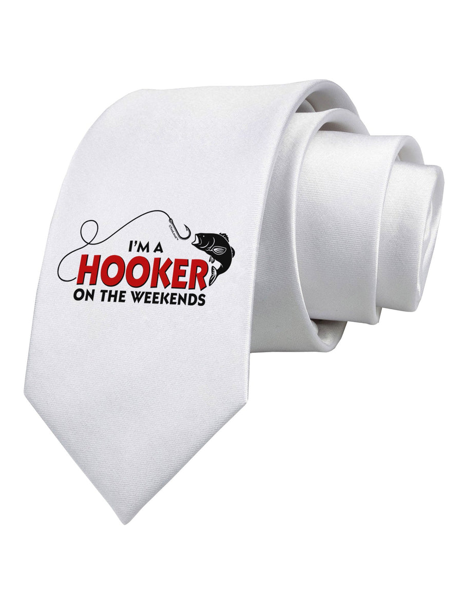 I'm A Hooker Printed White Necktie