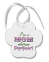 I'm a Mom - What's Your Superpower - Pink Paw Print Shaped Ornament by TooLoud-Ornament-TooLoud-White-Davson Sales