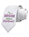 I'm a Mom - What's Your Superpower - Pink Printed White Necktie by TooLoud