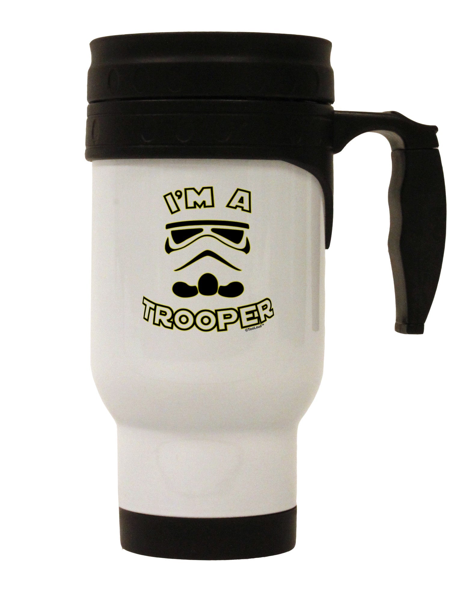I'm A Trooper Stainless Steel 14oz Travel Mug-Travel Mugs-TooLoud-White-Davson Sales