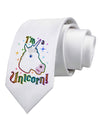 I'm a Unicorn Printed White Necktie