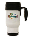 I'm a Unicorn Text Stainless Steel 14oz Travel Mug-Travel Mugs-TooLoud-White-Davson Sales