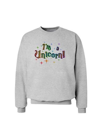 I'm a Unicorn Text Sweatshirt-Sweatshirts-TooLoud-AshGray-Small-Davson Sales