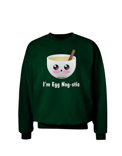 I'm Egg Nog-stic - Cute Egg Nog Adult Dark Sweatshirt by TooLoud-Sweatshirts-TooLoud-Deep-Forest-Green-Small-Davson Sales