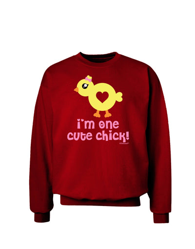 I'm One Cute Chick Adult Dark Sweatshirt by TooLoud-Sweatshirts-TooLoud-Deep-Red-Small-Davson Sales