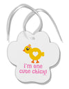 I'm One Cute Chick Paw Print Shaped Ornament by TooLoud-Ornament-TooLoud-White-Davson Sales