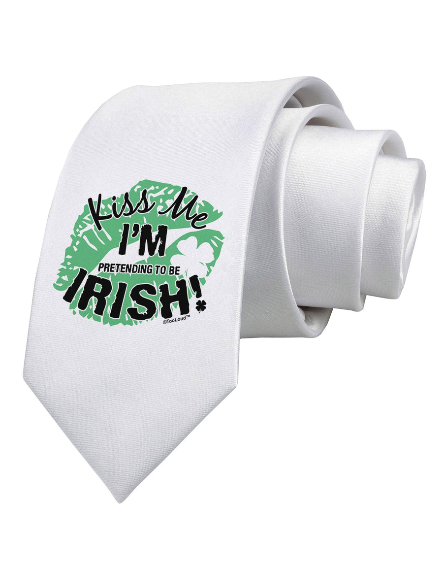 I'm Pretending To Be Irish Printed White Necktie