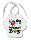 I'm the Birthday Boy - Outer Space Design Paw Print Shaped Ornament by TooLoud-Ornament-TooLoud-White-Davson Sales