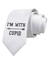 I'm With Cupid - Left Arrow Printed White Necktie by TooLoud