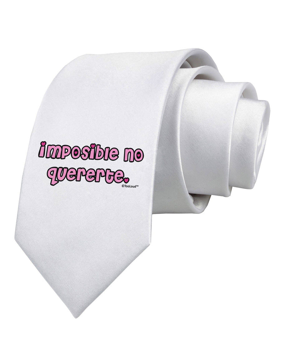 Imposible No Quererte Printed White Necktie by TooLoud