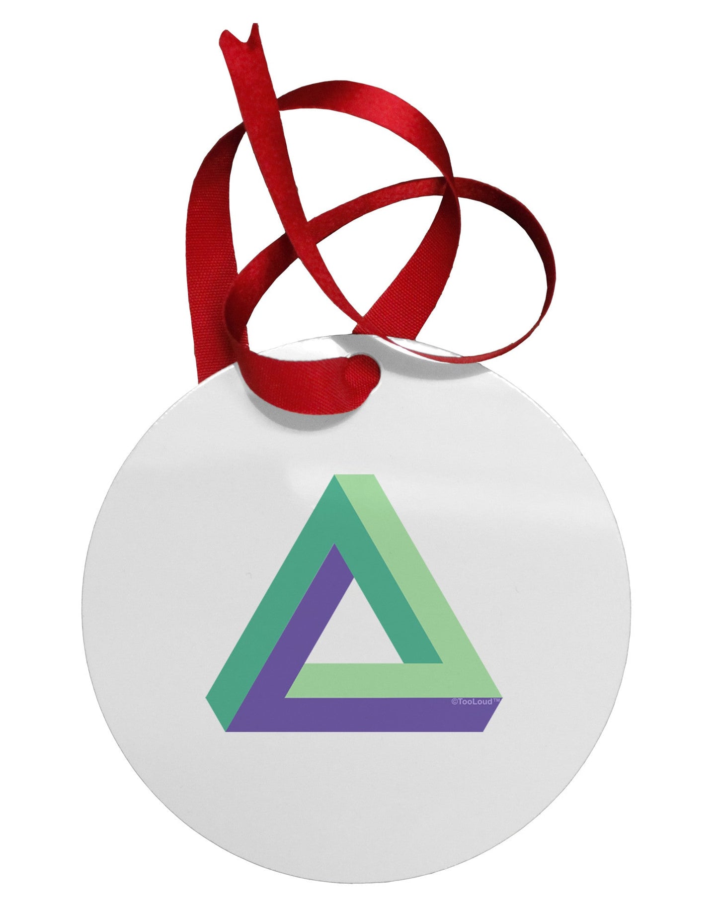 Impossible Triangle Loop Circular Metal Ornament-Ornament-TooLoud-White-Davson Sales