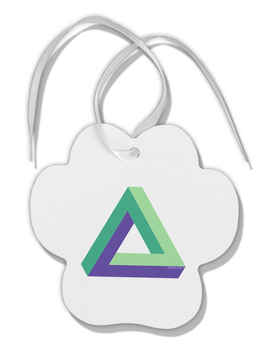 Impossible Triangle Loop Paw Print Shaped Ornament-Ornament-TooLoud-White-Davson Sales