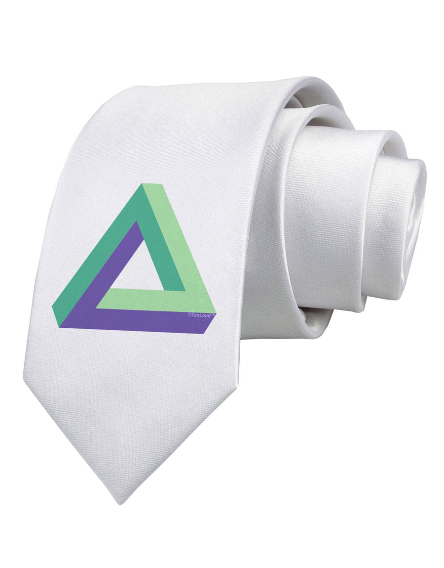 Impossible Triangle Loop Printed White Necktie