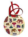 Indian Elephants AOP Circular Metal Ornament All Over Print-Ornament-TooLoud-White-Davson Sales