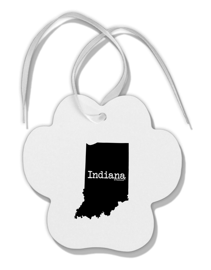 Indiana - United States Shape Paw Print Shaped Ornament-Ornament-TooLoud-White-Davson Sales