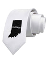 Indiana - United States Shape Printed White Necktie